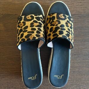J crew new with tags cheetah sandal wedges